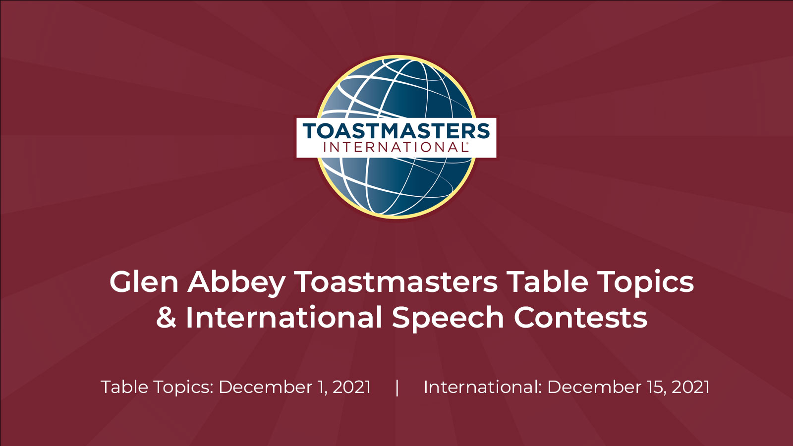 GATM Speech Contests - Oakville - Glen Abbey Toastmasters